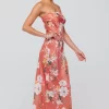 Sale Anna Slip In Terracotta Floral Women Dresses