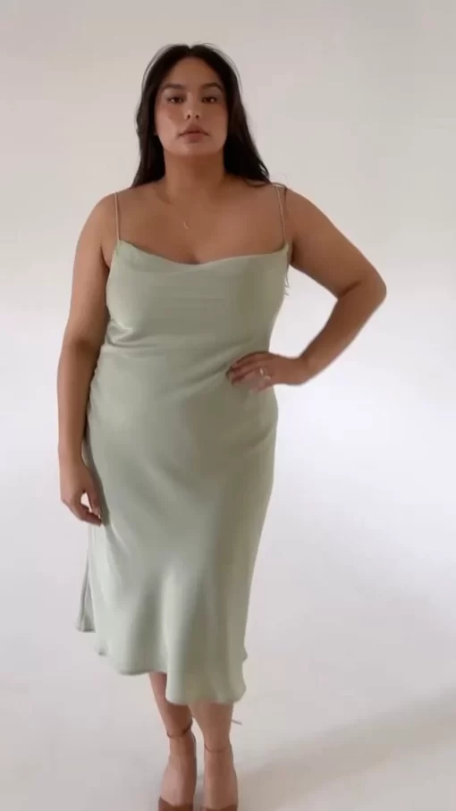 Shop Berri Slip In Sage Women Dresses
