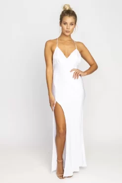 Cheap Camille Slip Dress In White Women Dresses