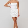 Shop Cindy Mini In Pearl Women Dresses