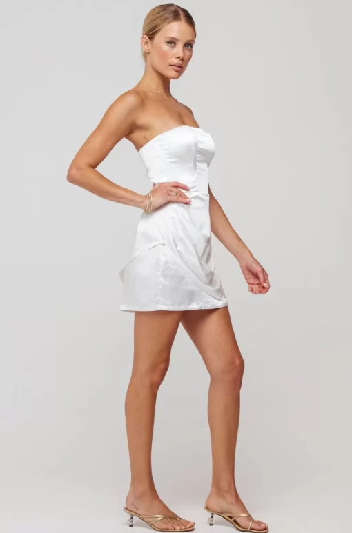 Shop Cindy Mini In Pearl Women Dresses