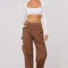 Fashion Elsa Cargo Pant In Espresso Women Bottoms