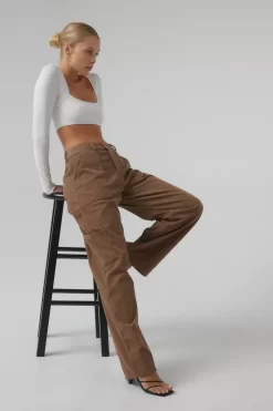 Fashion Elsa Cargo Pant In Espresso Women Bottoms