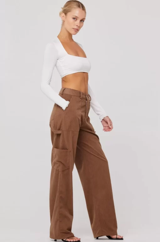 Fashion Elsa Cargo Pant In Espresso Women Bottoms