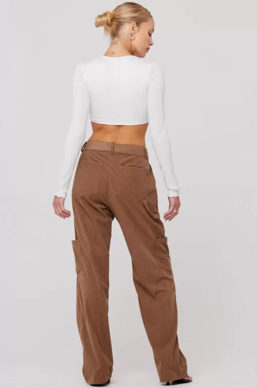 Fashion Elsa Cargo Pant In Espresso Women Bottoms