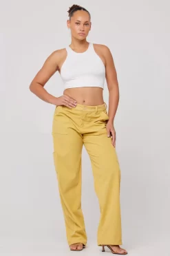 Store Elsa Cargo Pant In Mustard Women Bottoms