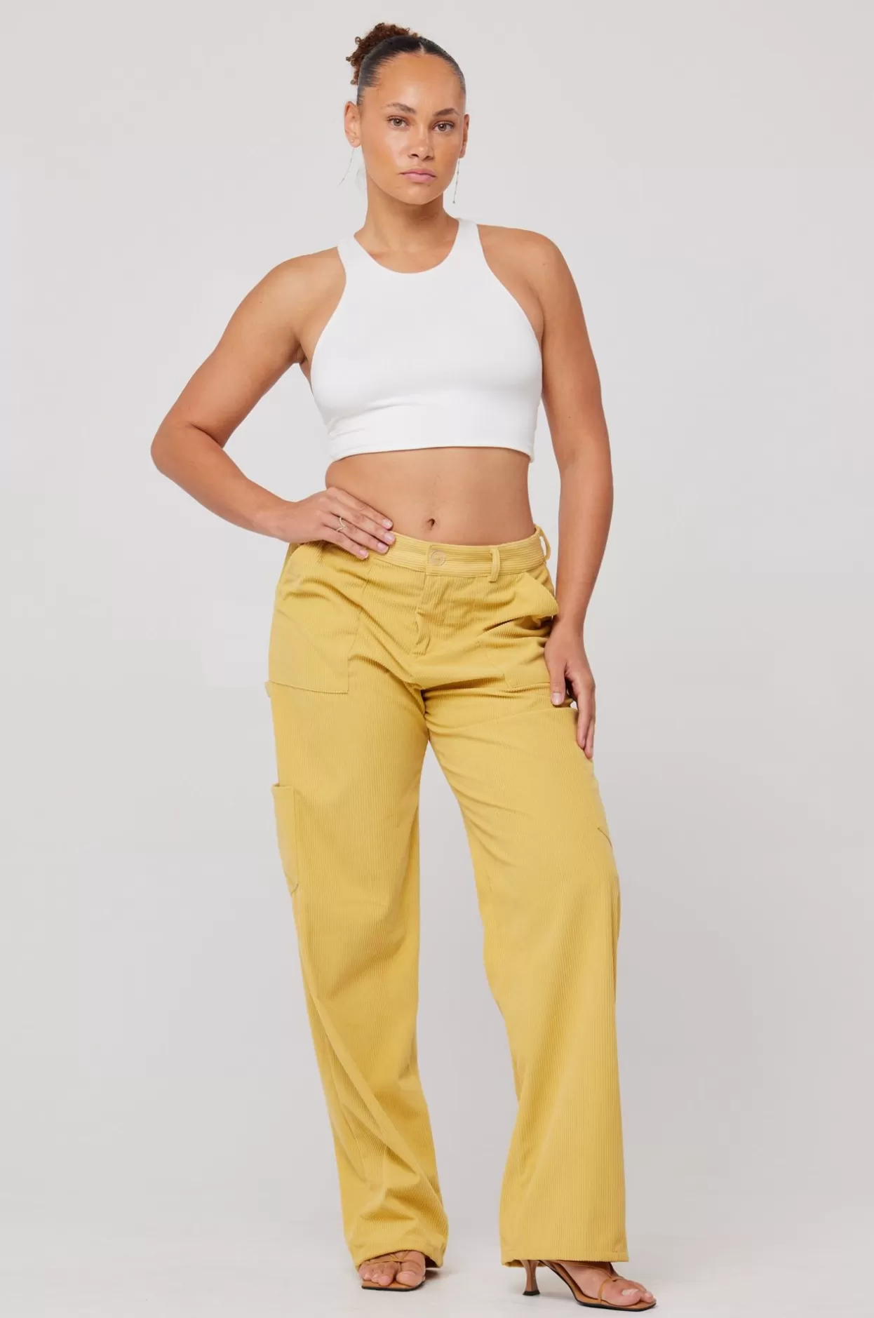 elsa_cargo_pant_in_mustard_0.webp Store Elsa Cargo Pant In Mustard Women Bottoms