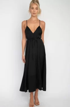 Fashion Hannah Midi In Black Women Dresses