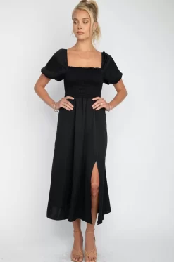 Cheap Kaia Midi In Black Women Dresses