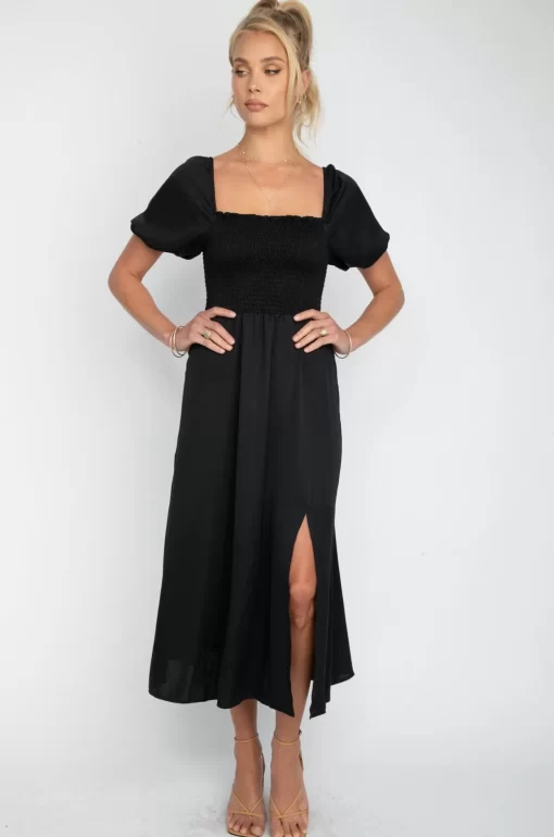 Cheap Kaia Midi In Black Women Dresses