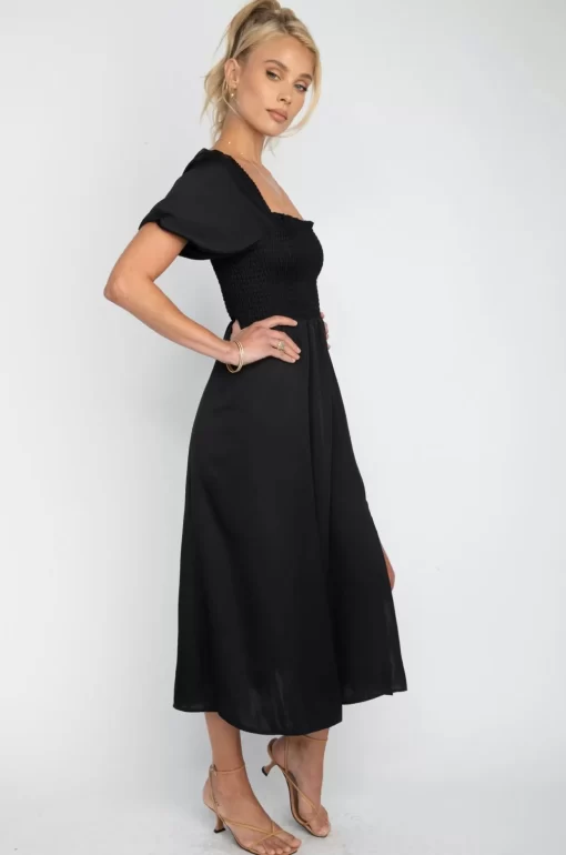 Cheap Kaia Midi In Black Women Dresses