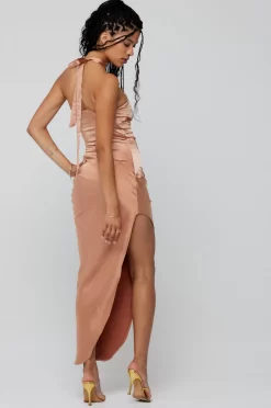 Cheap Nicole Midi In Copper Women Dresses