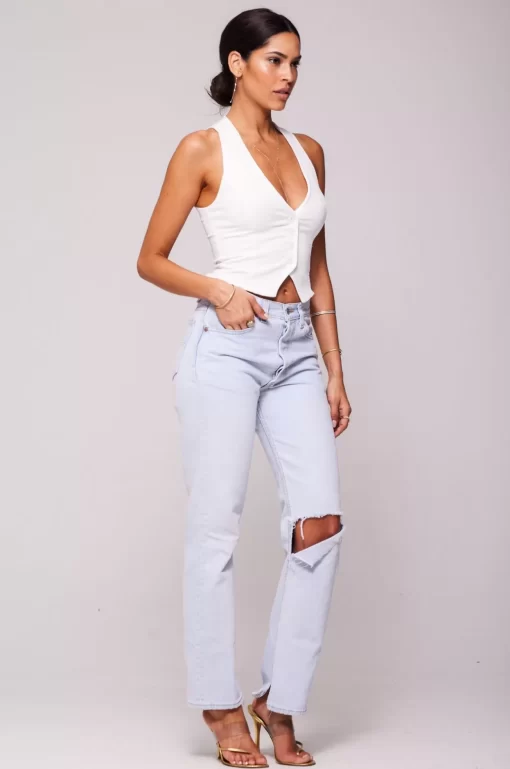 Cheap Noah Vest In White Women Tops