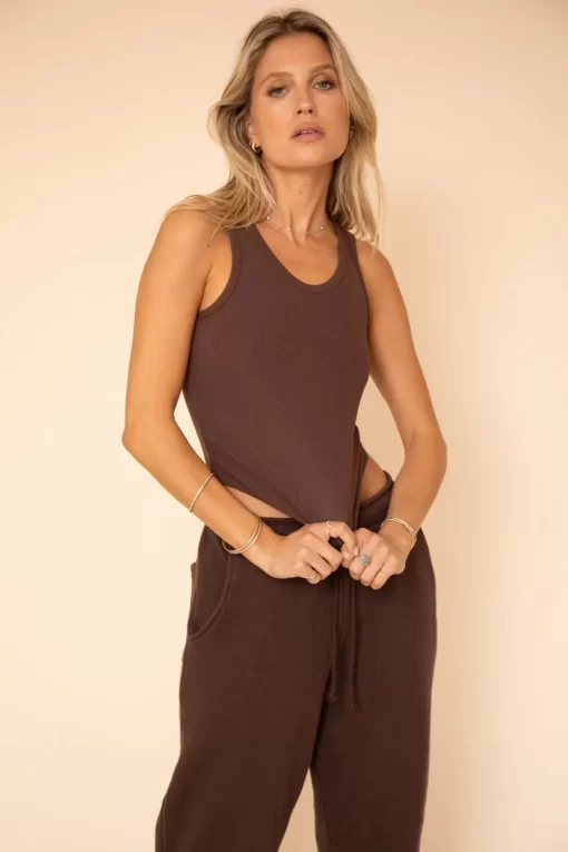 Fashion Og Tank In Brown Women Tops