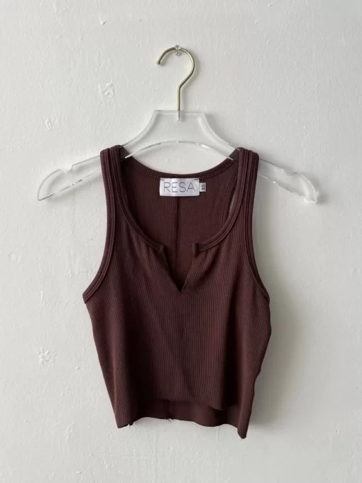 Cheap Ozzy Tank In Brown Women Tops