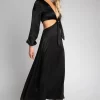 Cheap Noelle Maxi Dress - Black Maxi Dress With Sleeves Women Dresses