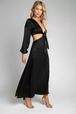 Cheap Noelle Maxi Dress - Black Maxi Dress With Sleeves Women Dresses