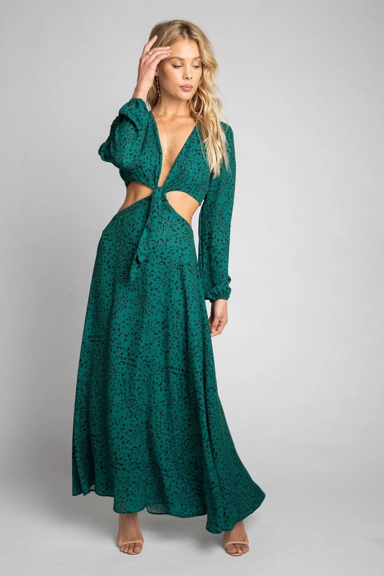 Best Sale Noelle Maxi Dress - Seabrook Green Maxi Dress With Sleeves Women Dresses