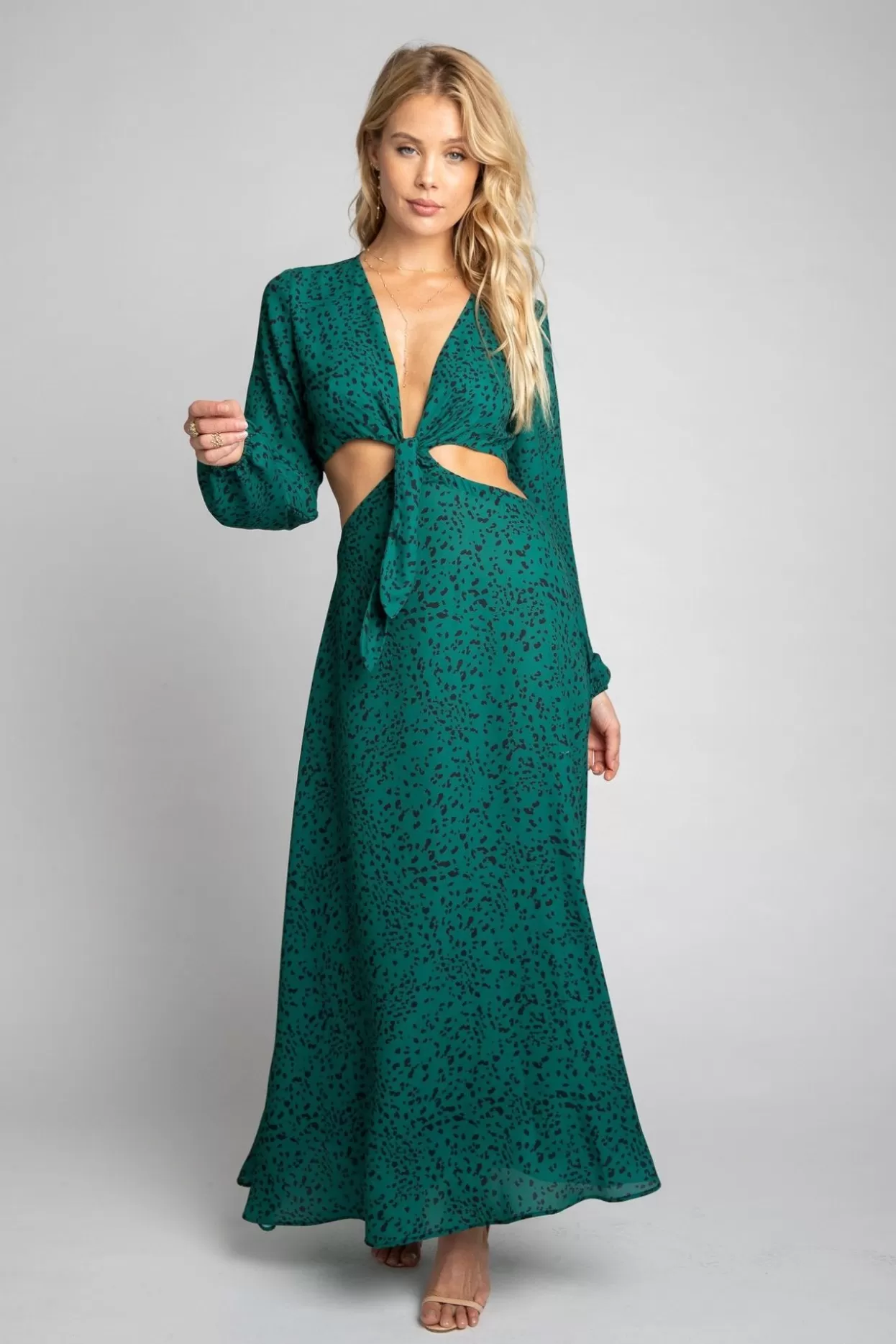 Best Sale Noelle Maxi Dress - Seabrook Green Maxi Dress With Sleeves Women Dresses
