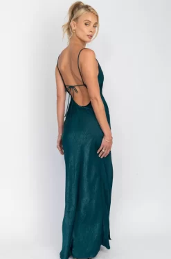 Clearance River Slip In Emerald Women Dresses