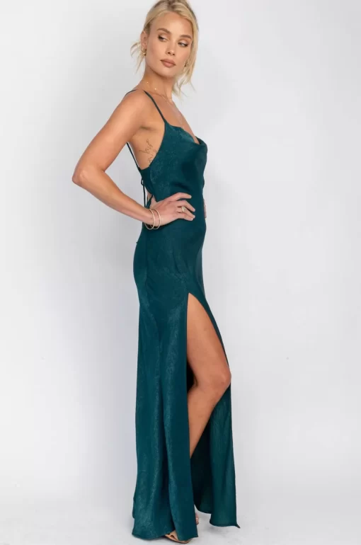 Clearance River Slip In Emerald Women Dresses