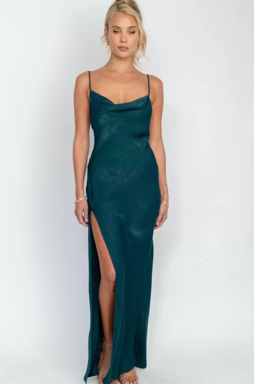 Clearance River Slip In Emerald Women Dresses