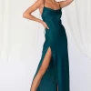 Clearance River Slip In Emerald Women Dresses