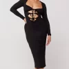 Hot Simone Dress In Black Women Dresses