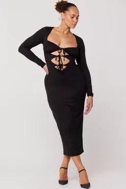 Hot Simone Dress In Black Women Dresses