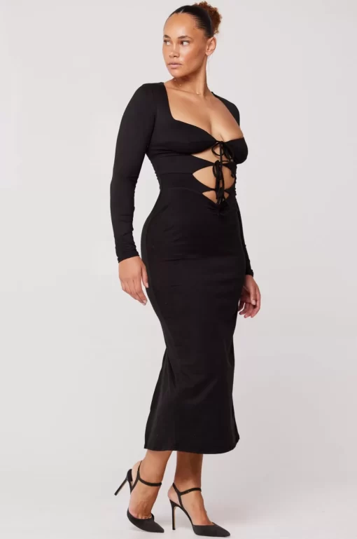 Hot Simone Dress In Black Women Dresses