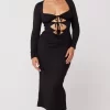 Hot Simone Dress In Black Women Dresses