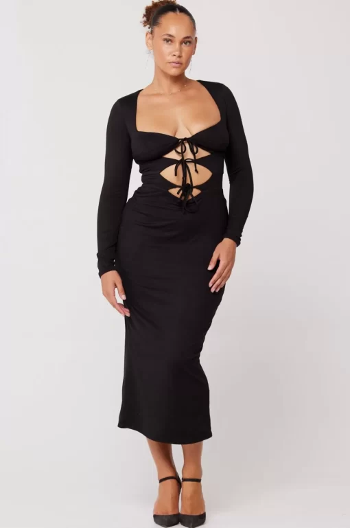 Hot Simone Dress In Black Women Dresses