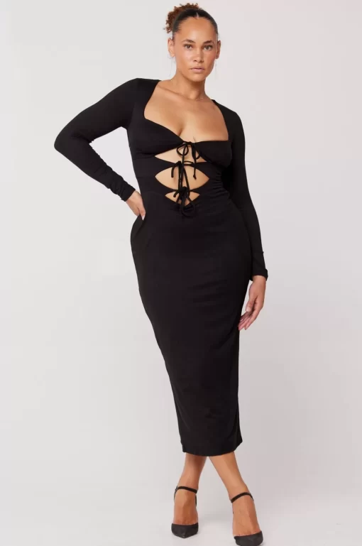 Hot Simone Dress In Black Women Dresses