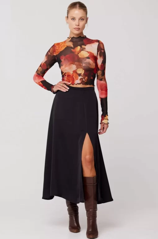 Fashion Skatie Midi Skirt In Black Women Bottoms