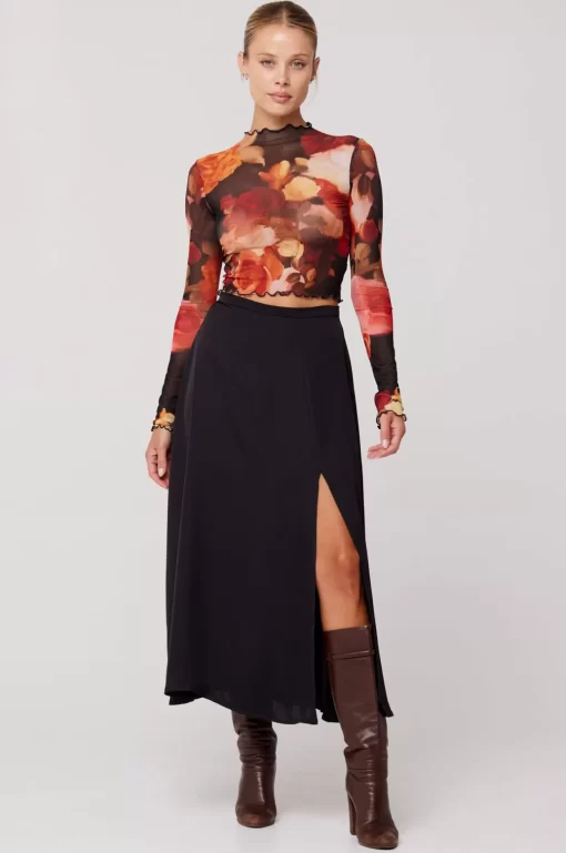 Fashion Skatie Midi Skirt In Black Women Bottoms